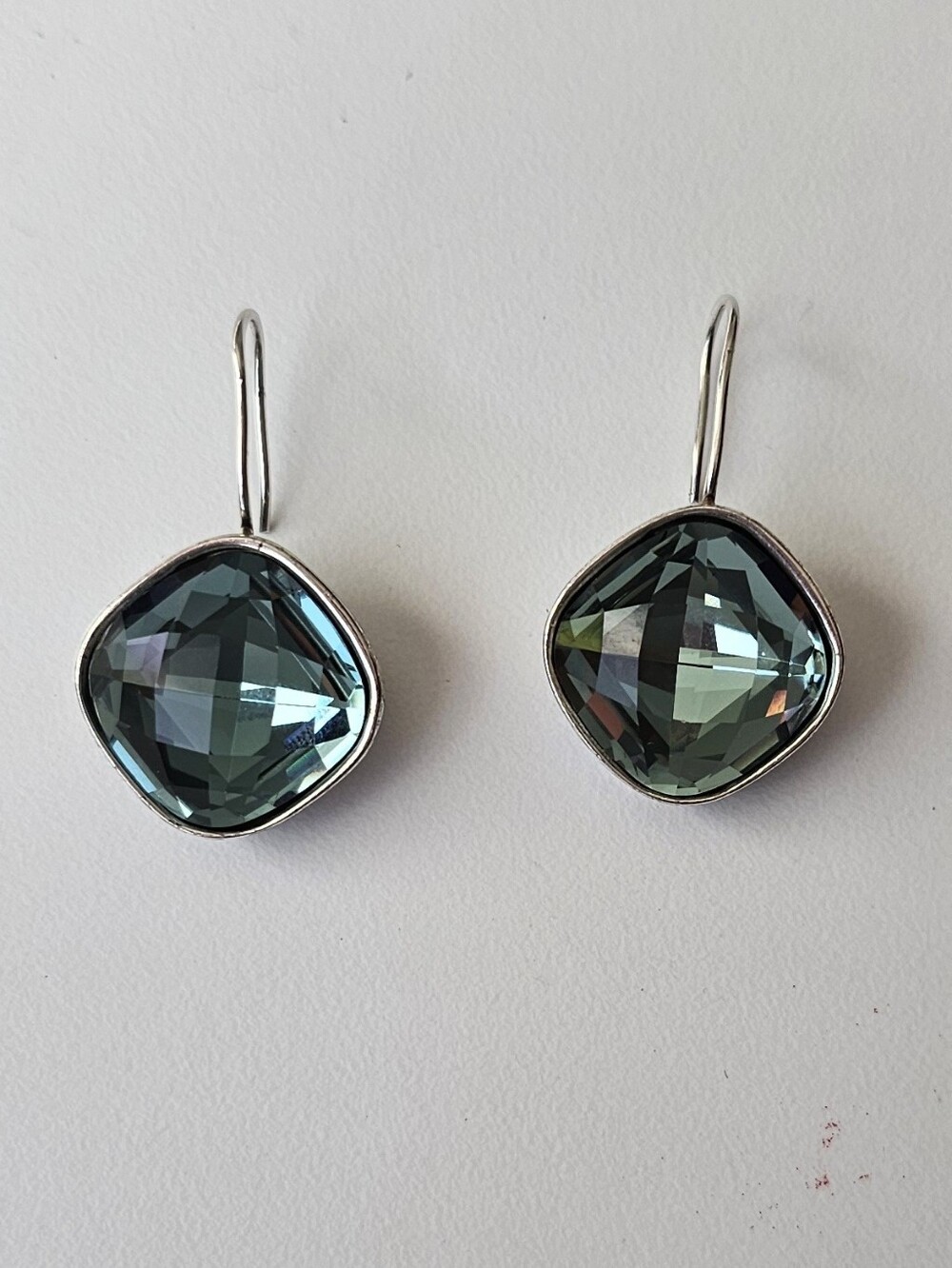 Vintage Brighton Venus Rising Aqua Blue Swarovski Crystal French Wire Earrings